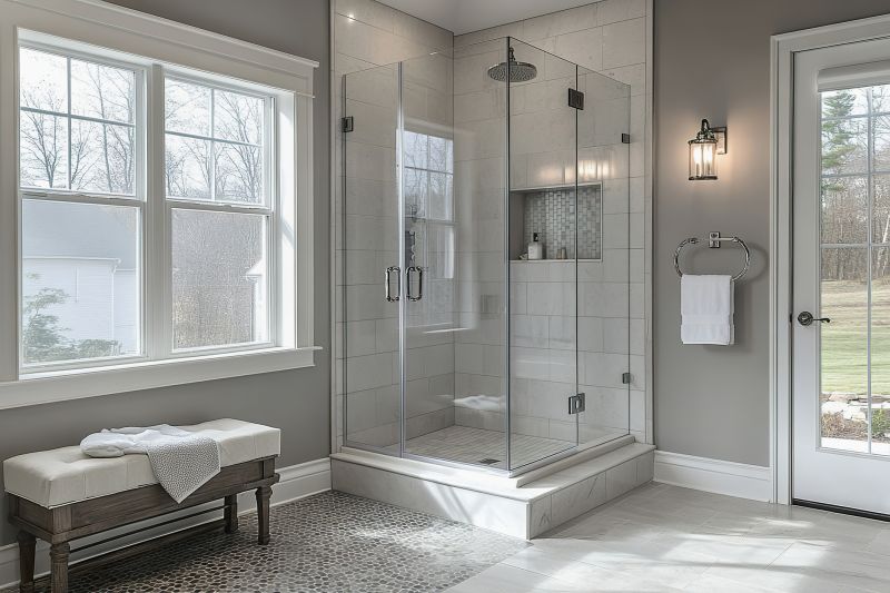 Glass Shower with Built-in Seating